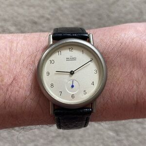 Skagen Denmark Watch 5LSL Men’s Stainless Steel White Dial Black Strap